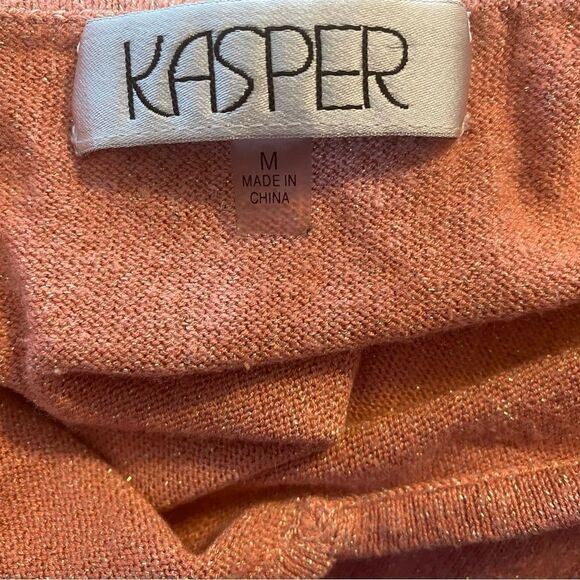 Kasper Medium Knit Sleeveless Metallic Top - Picture 9 of 11